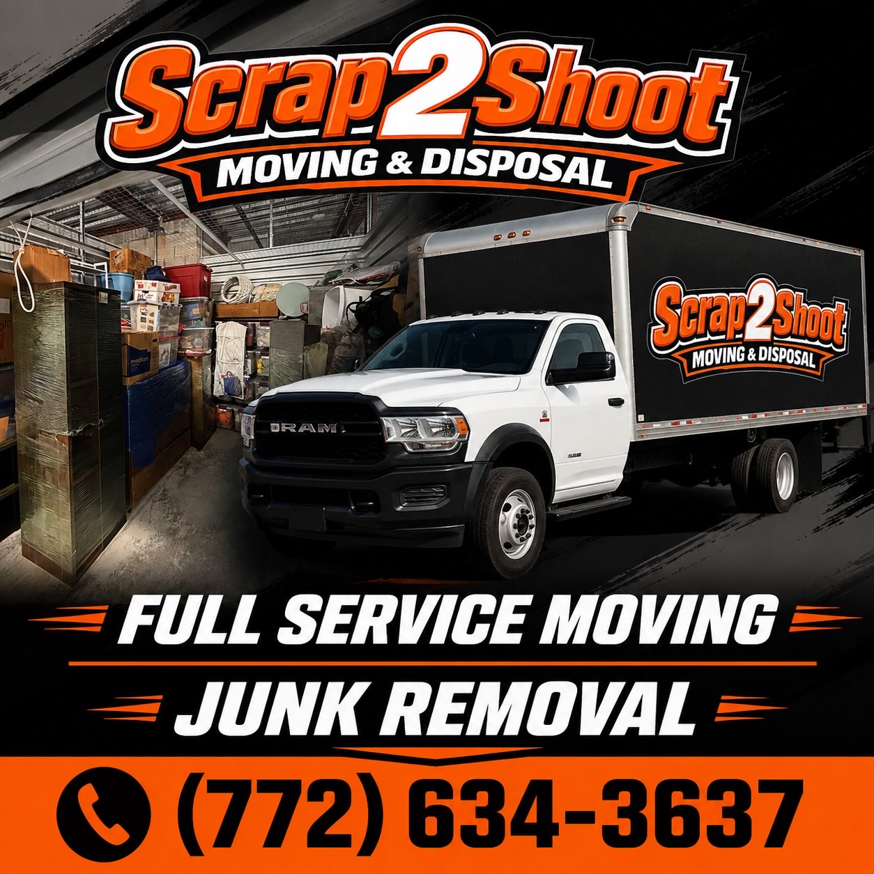 The Scrap2Shoot box truck loaded for a move